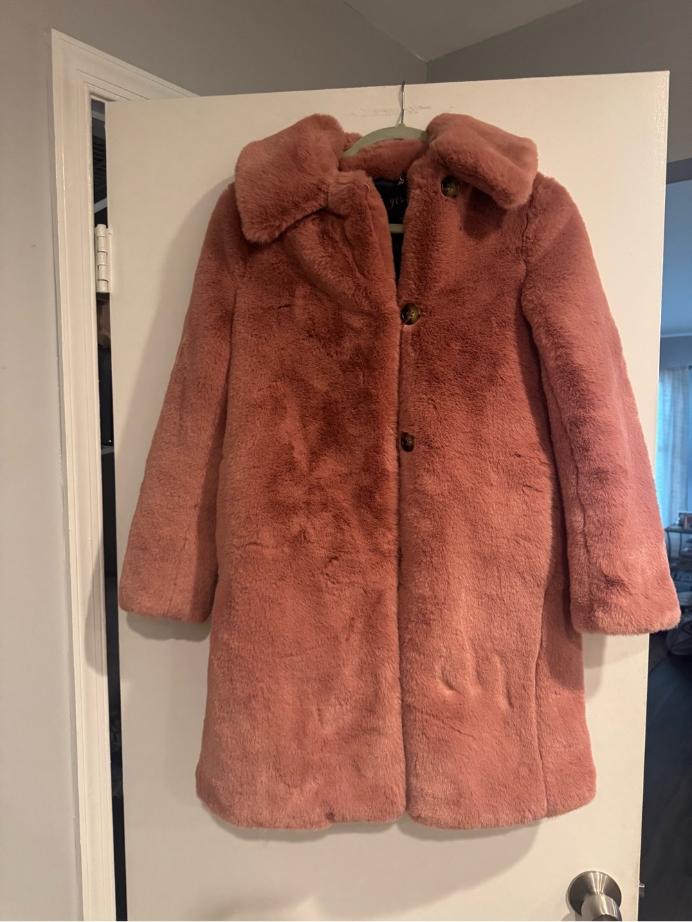 J.Crew Rose Pink Faux Fur Jacket XXS | Maximalist Feminine Statement Coat